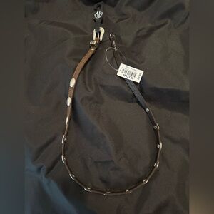 Double S 3/8” Oval Concho Genuine Leather Brown Hat Band